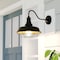 Vaxcel Dorado 1 Light Dusk to Dawn Bronze Industrial Outdoor Wall Barn Lantern with Metal Cage Cover T0610 - alternate 1
